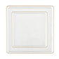 *BUY BULK* The Edge Collection Elegant Clear with Gold Rim Square Dinner Tableware COMBO Set