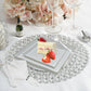 The Edge Collection 10.75" Transparent White with Gold Rim Square Plastic Dinner Plates