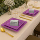 *BUY BULK* The Edge Collection Elegant Transparent Purple with Gold Rim Square Dinner Tableware COMBO Set