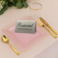 *BUY BULK* The Edge Collection Elegant Transparent Pink with Gold Rim Square Dinner Tableware COMBO Set