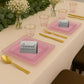 *BUY BULK* The Edge Collection Elegant Transparent Pink with Gold Rim Square Dinner Tableware COMBO Set