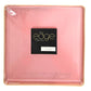 The Edge Collection 10.75" Transparent  Pink with Gold Rim Square Plastic Dinner Plates