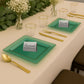 *BUY BULK* The Edge Collection Elegant Transparent Green with Gold Rim Square Dinner Tableware COMBO Set