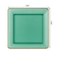 *BUY BULK* The Edge Collection Elegant Transparent Green with Gold Rim Square Dinner Tableware COMBO Set