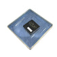 The Edge Collection 7.75" Transparent Blue with Gold Rim Square Plastic Plates