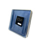 The Edge Collection 7.75" Transparent Blue with Gold Rim Square Plastic Plates