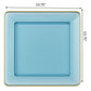 *BUY BULK* The Edge Collection Elegant Transparent Blue with Gold Rim Square Dinner Tableware COMBO Set