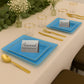 *BUY BULK* The Edge Collection Elegant Transparent Blue with Gold Rim Square Dinner Tableware COMBO Set