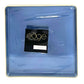 The Edge Collection 10.75" Transparent Blue with Gold Rim Square Plastic Dinner Plates