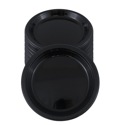 *BUY BULK* Hanna K. Signature 9" Black Plastic Plates