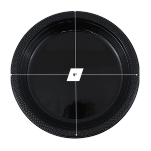 *BUY BULK* Hanna K. Signature 9" Black Plastic Plates