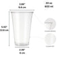 *WHOLESALE* 20oz Disposable Plastic Clear PET Cups | 600 ct/Case
