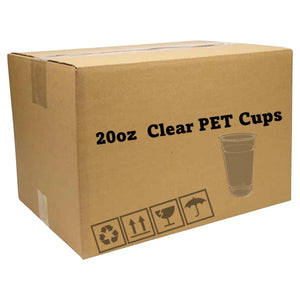 *WHOLESALE* 20oz Disposable Plastic Clear PET Cups | 600 ct/Case