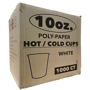 *WHOLESALE* 10 oz. - Disposable - White - Hot/Cold Cups | 1000 ct.