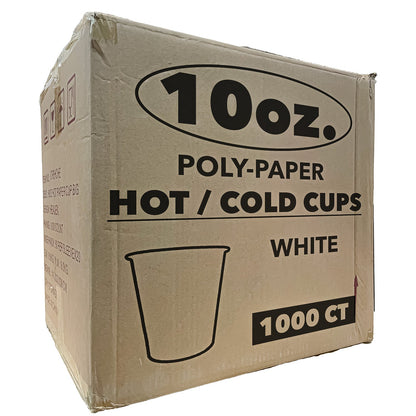 *WHOLESALE* 10 oz. - Disposable - White - Hot/Cold Cups | 1000 ct.