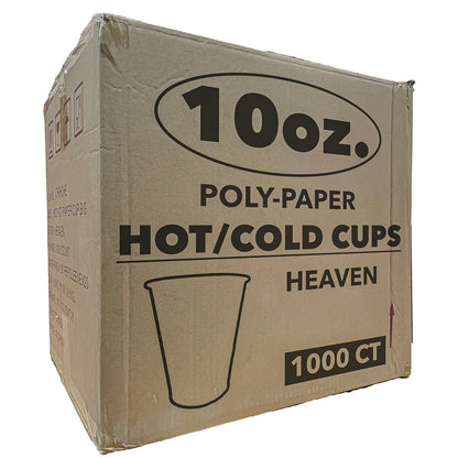 *WHOLESALE* 10 oz. - Disposable - Heaven - Hot/Cold Poly Papers Cups | 1000 ct.