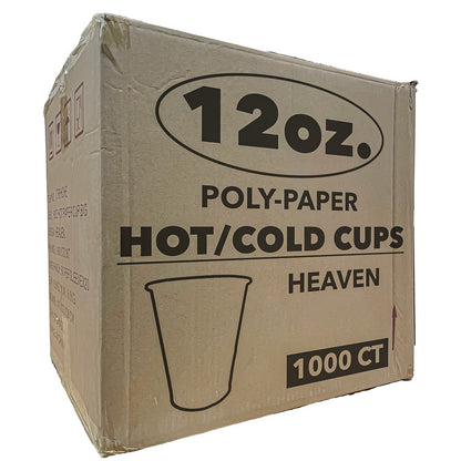 *WHOLESALE* 12 oz. - Disposable - Heaven - Hot/Cold Cups | 1000 ct.