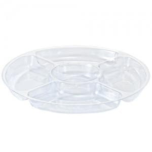 Clear 5 Compartment 12" Plastic Platter