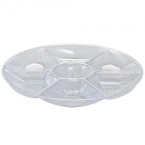 Clear 7 Compartment 14" Plastic Platter