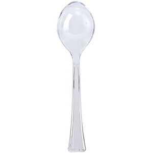 Clear Heavyweight Plastic Salad Serving Spoon 12"