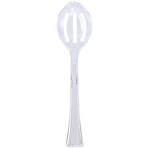 Clear Heavyweight Plastic Slotted Salad Serving Spoon 12"