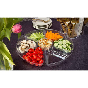 Clear 5 Compartment 12" Plastic Platter