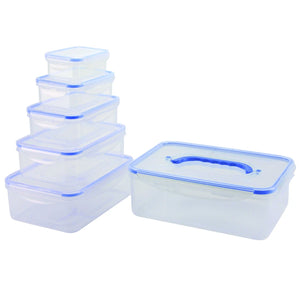 Nicole Home Collection Multi Premium Heavy Weight Plastic Clear Containers Food Storage & Serving VeZee 6 Pieces