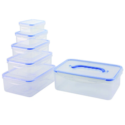 Nicole Home Collection Multi Premium Heavy Weight Plastic Clear Containers Food Storage & Serving VeZee 6 Pieces