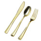 *BUY BULK* Orchid Collection  Antique Turquoise & Gold Disposable Plastic Dinner Tableware COMBO Set
