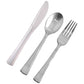 *BUY BULK* Garden Collection White and Black Round Disposable Plastic Dinner Tableware COMBO Set