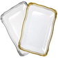 Aristocrat Collection 13” x 9” White & Gold Rectangle Serving Trays