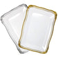 Aristocrat Collection 13” x 9” White & Silver Rectangle Serving Trays