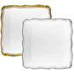 Aristocrat Collection 12” x 12” White & Silver Square Serving Trays