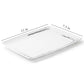 Whisk Collection 8" x 11" White Rectangle Serving Plastic Tray Silver Accent