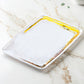 Whisk Collection  8" x 11" White Rectangle Serving Plastic Tray Gold Accent