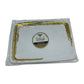 Whisk Collection  8" x 11" White Rectangle Serving Plastic Tray Gold Accent