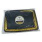 Whisk Collection 8" x 11" Black Rectangle Serving Plastic Tray Gold Accent