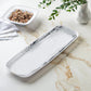 Whisk Collection  6.5" x 17.5" Plastic White Oval Serving Plastic Tray Silver Accent