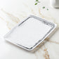 Whisk Collection 8" x 11" White Rectangle Serving Plastic Tray Silver Accent