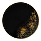 *BUY BULK* Orchid Collection  Black & Gold Disposable Plastic Dinner Tableware COMBO Set