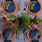 *BUY BULK* Orchid Collection Royal Blue & Gold Disposable Plastic Dinner Tableware COMBO Set