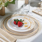 *BUY BULK* Orchid Collection White & Gold Disposable Plastic Dinner Tableware COMBO Set