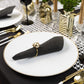 White / Gold Rim Hammered Plastic Charger