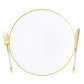 White / Gold Rim Hammered Plastic Charger