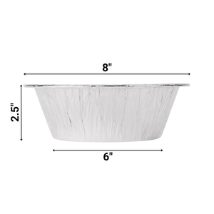 Disposable Aluminum 8” Round Extra Deep Extra Heavy Pans