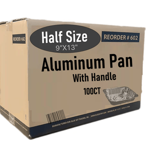 *WHOLESALE* Disposable Aluminum 9X13 inches Half Size Pans with Handle Rack 100ct/ Case