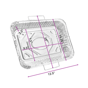 Disposable Aluminum 9X13 inches Half Size Pans with Handle Rack