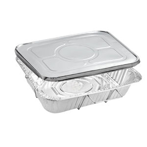 Disposable Aluminum 9X13 inches Half Size Pans with Handle Rack With Lids