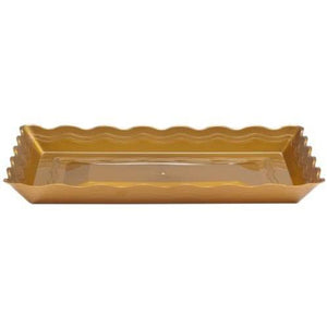 9''X13'' Gold Plastic Rectangular Tray