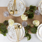 *BUY BULK* Antique White with Gold Floral Disposable Plastic Dinner Tableware COMBO Set